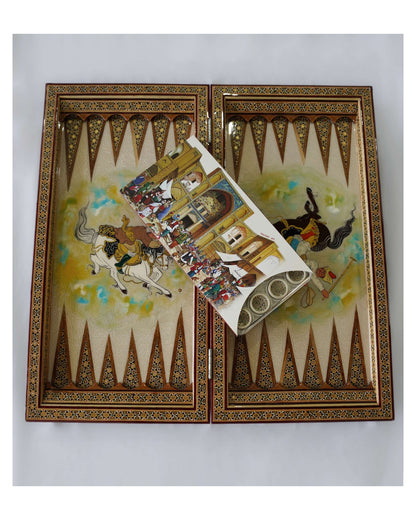 Polo Miniature Chess & Backgammon Set – Khatam Marquetry – Luxury Handcrafted Art by Pilardi