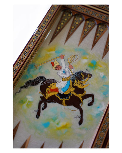Polo Miniature Chess & Backgammon Set – Khatam Marquetry – Luxury Handcrafted Art by Pilardi