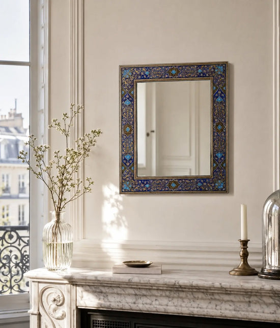 Hand-painted Persian mirror in a Parisian interior — Pilardi