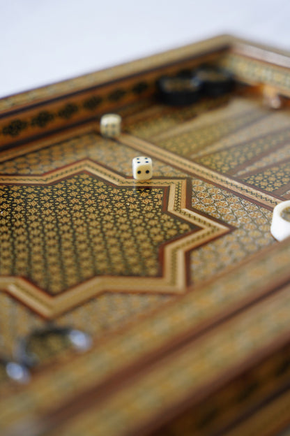 Khatam Chess & Backgammon Set – Golden Edition