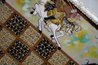Plateau d’échecs & backgammon – Miniature de polo & marqueterie Khatam
